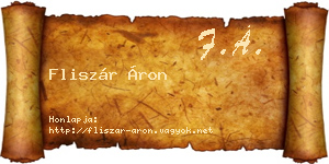 Fliszár Áron névjegykártya