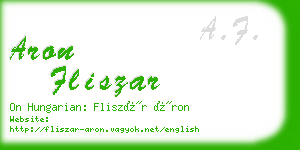 aron fliszar business card